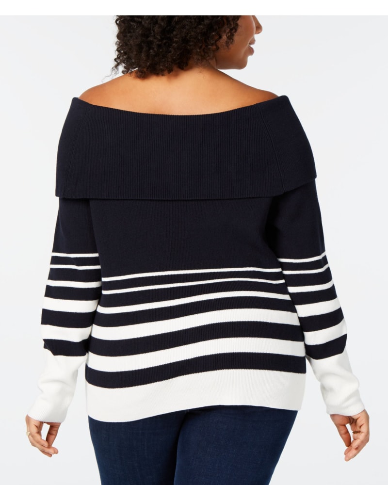 Tommy hilfiger blue 2025 and white striped sweater